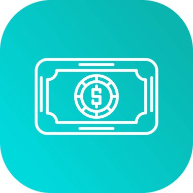 Para simgesi renkli çizginin vektör çizimi. güzel dolar kartı para simgesi ögesi olarak da kullanılabilir.