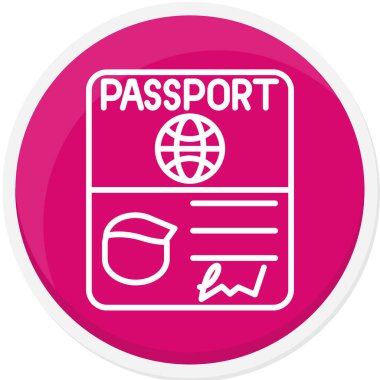 Pasaport ikonu vektör illüstrasyonu