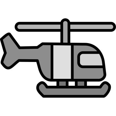Helikopter ikonu. Web için uçak vektör simgelerinin özet çizimi