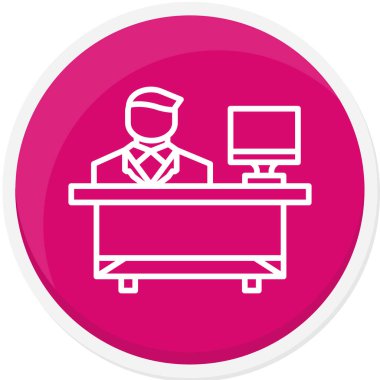 Ofisteki bir adamın vektör illüstrasyonu