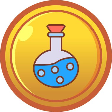 Laboratuvar şişesi simgesi, karikatür tarzı