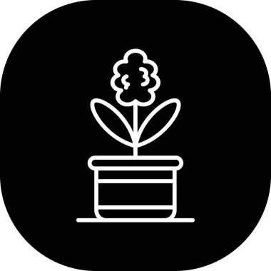 Kabartma vektör simgesinde eşsiz bir bitki