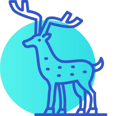 Geyik. Web simgesi basit illüstrasyon