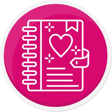 Aşk kalp ikonunun vektör illüstrasyonu