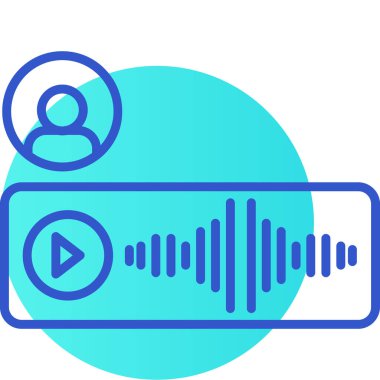 Beyaz arkaplanda mavi çizgi oynatma simgesi izole edildi. Üzerinde oyun işareti olan mavi şerit. vektör illüstrasyonu