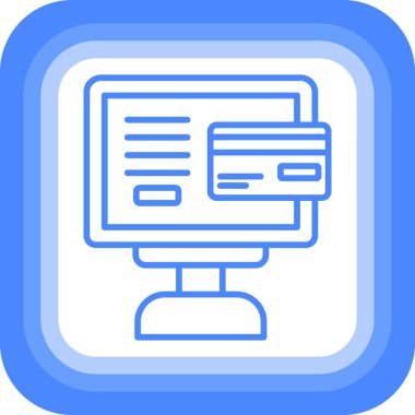 Bilgisayar monitörü. Web simgesi basit illüstrasyon