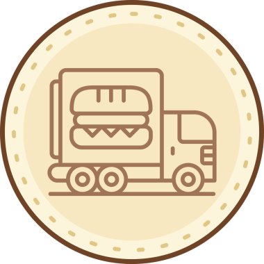 Modern B yiyecek ikonunun vektör çizimi