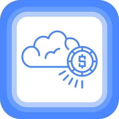 Dolar bulutu. Web simgesi basit tasarım