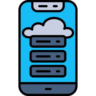 bulut depolama simgesi, vektör illüstrasyonu