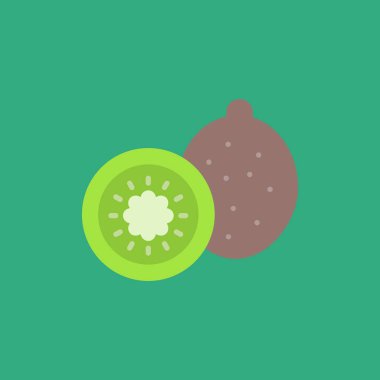 Avokado gölgesi olan düz simge