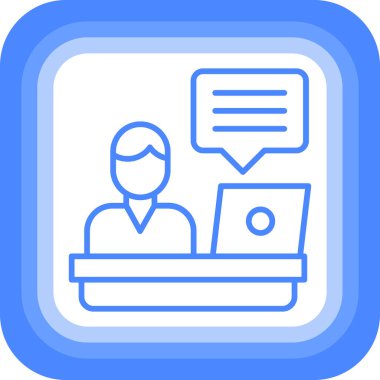 Çevrimiçi konferans. Basit illüstrasyon