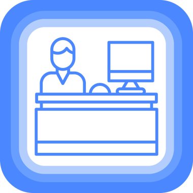 Bilgisayar simgesi. Web için ofis vektör simgelerinin basit illüstrasyonu