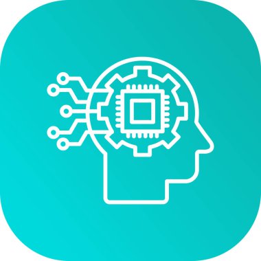 Yapay zeka simgesi soyut arkaplanda izole edildi