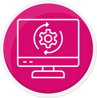 Bilgisayar. Web simgesi basit illüstrasyon