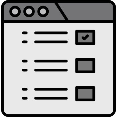 Kontrol listesi web simgesi, basit vektör illüstrasyonu