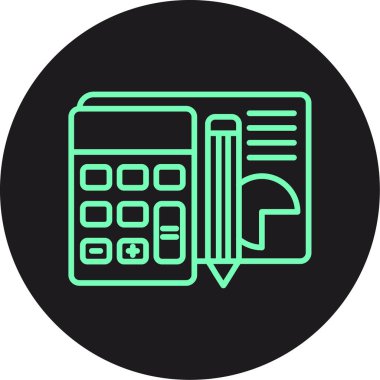 hesap makinesi çizgi gradyan simgesi tasarımı