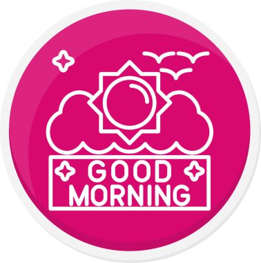 Günaydın modern etiket, vektör illüstrasyonu