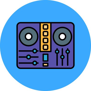 DJ 'lik. Web simgesi basit illüstrasyon