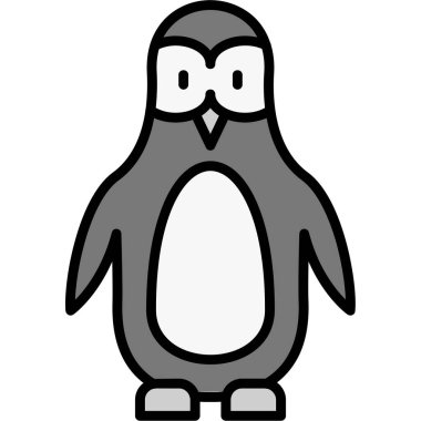 beyaz arkaplanda izole edilmiş sevimli penguen çizgi filmi - vektör