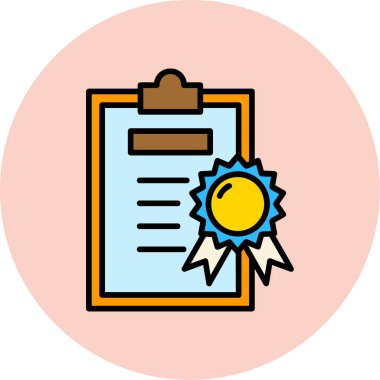 Sertifika. Web simgesi basit illüstrasyon