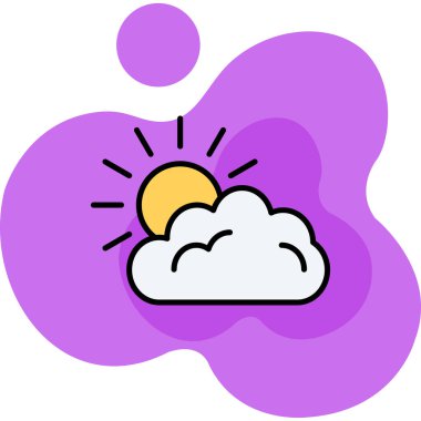 Yazın bulut tahmini güneş ikonu - hava durumu kategorisi