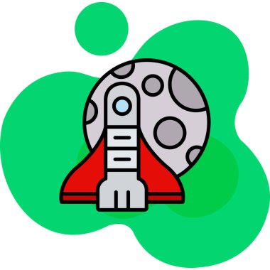 Gezegen roket ikonu. vektör illüstrasyonu