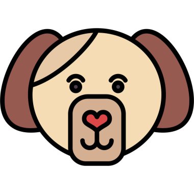 Kemikli şirin bir çizgi film köpeği. vektör illüstrasyonu