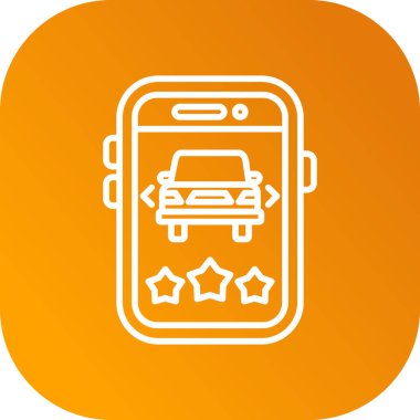 mobil taksi çizgisi simgesi.