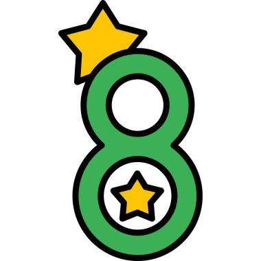 Sekiz numaralı simge vektör illüstrasyonu