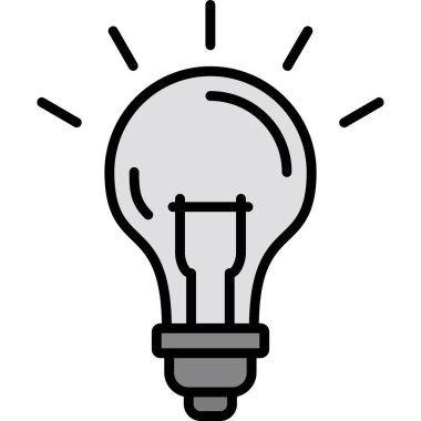 Ampul fikri simgesi ile doldurulmuş dış hat biçimi