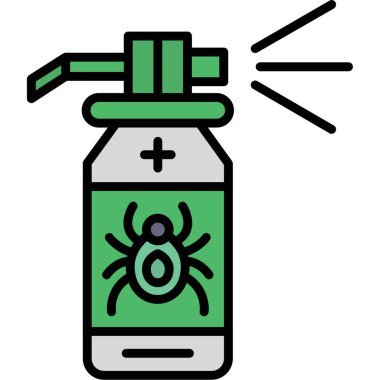 Şişe dezenfeksiyon ikonu. beyaz üzerinde izole edilmiş ince renk dezenfektan vektör simgesi rengi