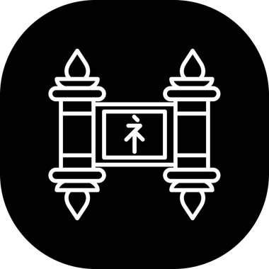 Asya kültürü, Çin ikonu vektör anahatları çizimi