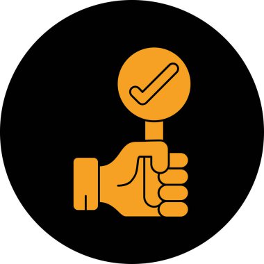 Bir el simgesinin vektör illüstrasyonu