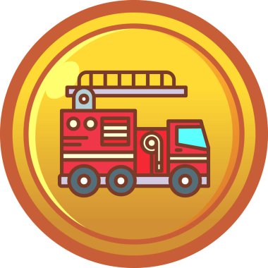 İtfaiye aracı vektör simgesi