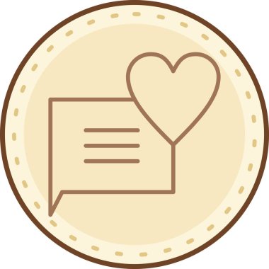 Konuşma baloncuklu kalp. vektör illüstrasyonu