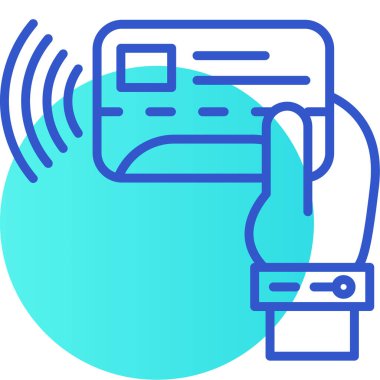 Simge ve vektör illüstrasyonunu ödemek için tıklayın basit tasarım