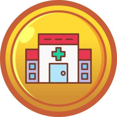 Hastane. Web simgesi basit illüstrasyon