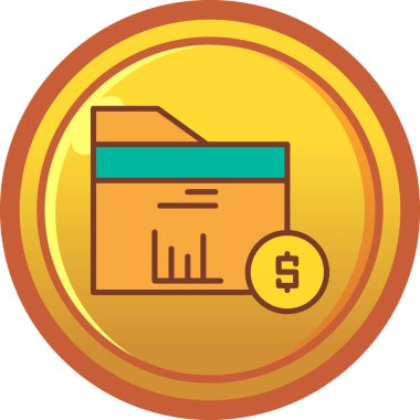 Tek bir madeni para simgesinin vektör çizimi