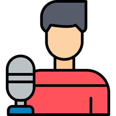 Mikrofon. Web simgesi basit illüstrasyon