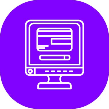 Bilgisayar monitörü. Basit simge