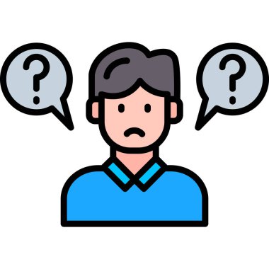 soru vektör renk çizgisi simgesi