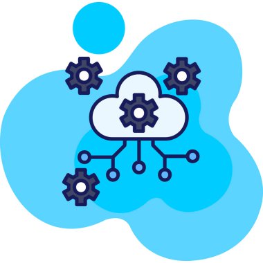 Bulut hesaplama ağı simgesi doldurulmuş ana hatlar biçiminde