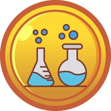 Kimyasal laboratuvar matarası ikon vektör çizimi tasarımı