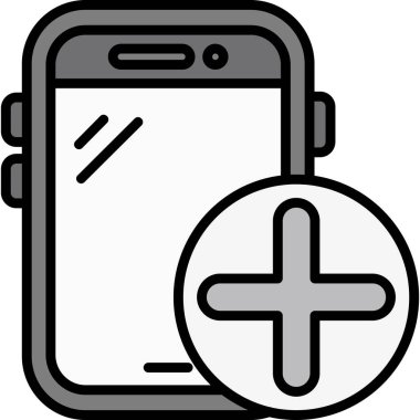 Cep telefonu simgesi, vektör illüstrasyonu