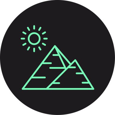 güzel dağlar çizgi vektör simgesi