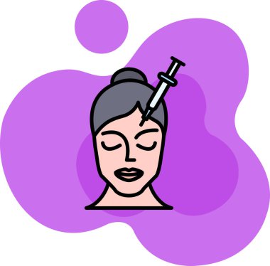 Düşüren kadın kafası, çizgi tarzı.