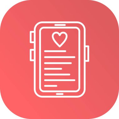 Moda biçimi izole edilmiş arkaplanda sevgi mobil uygulama simgesi