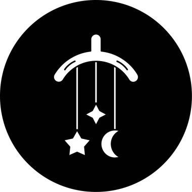 Gece ve Ay ikonu. Web için gece ay vektör simgesinin basit bir gösterimi