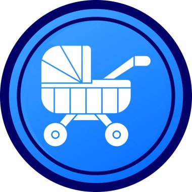 Bebek arabası. Web simgesi basit illüstrasyon