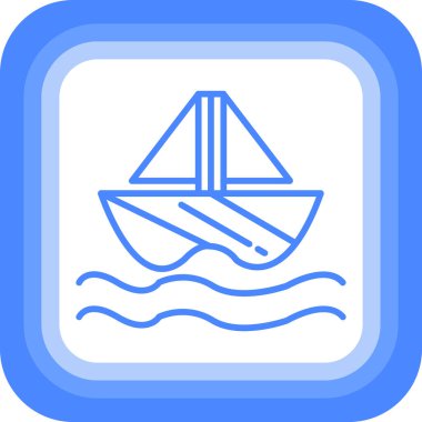 tekne web simgesi, basit vektör illüstrasyonu
